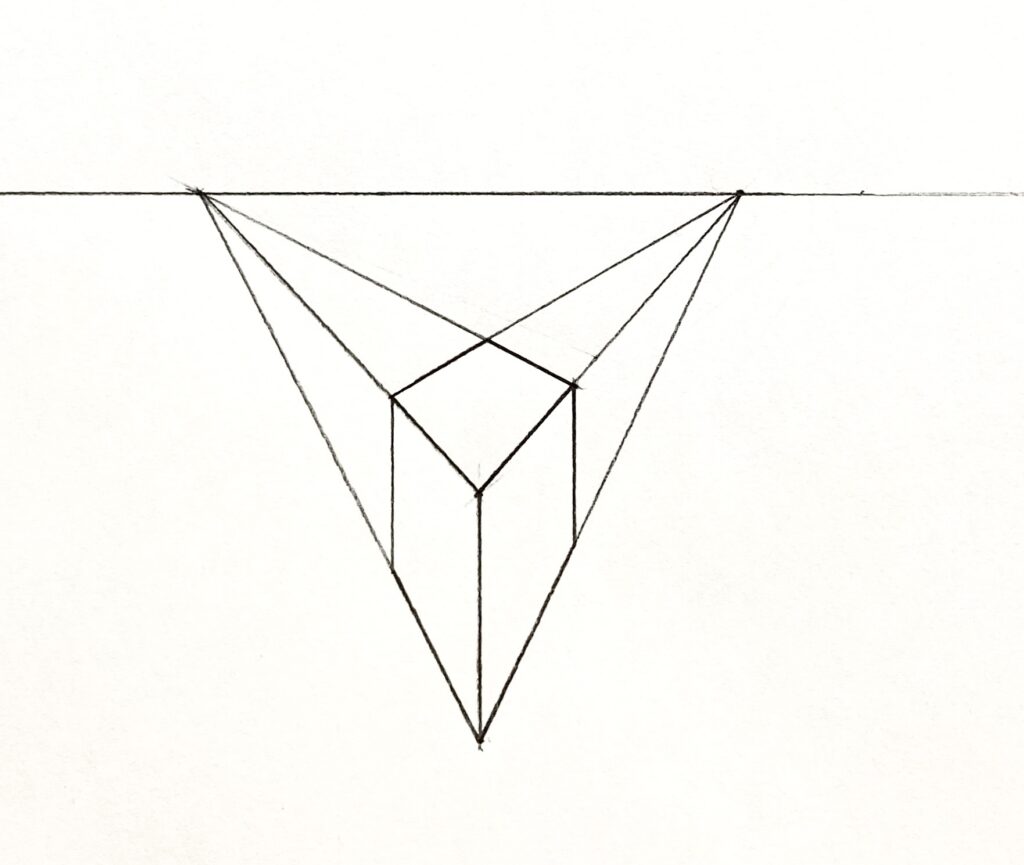 二点透視図法 消失点が近いと歪みが出る